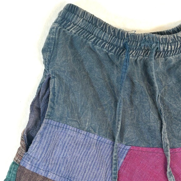 Kathmandu Imports Patchwork Harem Pants Boho Festival Drop Crotch Hippie Yoga OS - Picture 7 of 12
